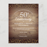 Change the Date 50th Wedding Anniversary Rustic