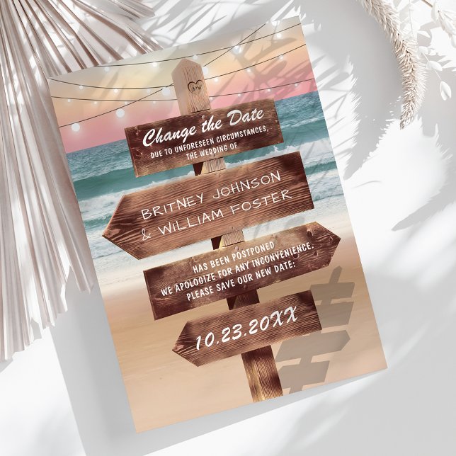 Change The Date Beach Destination Wedding Save The Date (Creator Uploaded)