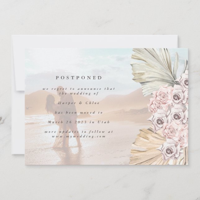 Change The Date Bohemian Pampas Postponed The Date Save The Date (Front)