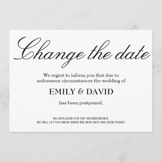 Change the date elegant and minimal invitation