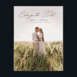 Change The Date Full Photo Wedding Postponement Announcement Postcard<br><div class="desc">This chic full photo postcard features elegant modern calligraphy that says "Change the Date." The reverse side features your return address with room for any additional details that you would like to provide your guests with. Be sure to visit my designer store page to see more elegant save the dates,...</div>