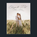 Change The Date Full Photo Wedding Postponement Announcement Postcard<br><div class="desc">This chic full photo postcard features elegant modern calligraphy that says "Change the Date." The reverse side features your return address with room for any additional details that you would like to provide your guests with. Be sure to visit my designer store page to see more elegant save the dates,...</div>