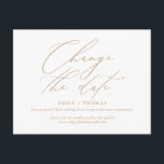 Change the Date Minimalist Modern Calligraphy Gold Postcard<br><div class="desc">Update your guests with the details for your rescheduled or postponed event with this minimalist and modern postcard featuring modern calligraphy script. All colours are editable. Please stop by my shop to see more like this.</div>