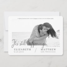 Change the Date Modern Chic Custom Photo Wedding