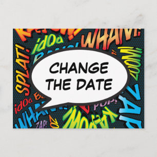Change The Date Modern Typographic Fun Postcard