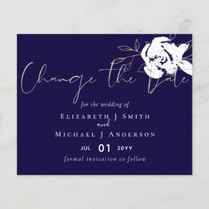 Change the Date Navy Blue White Gold BUDGET Flyer