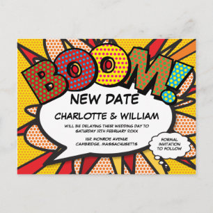 Change the Date New Date Modern Fun Comic Postcard