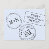 Change the Date Passport Stamp Destination Wedding