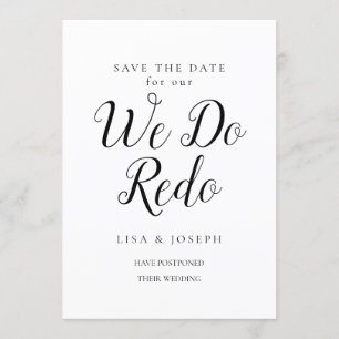 Change the Date Photo Wedding Postponed New Date Invitation