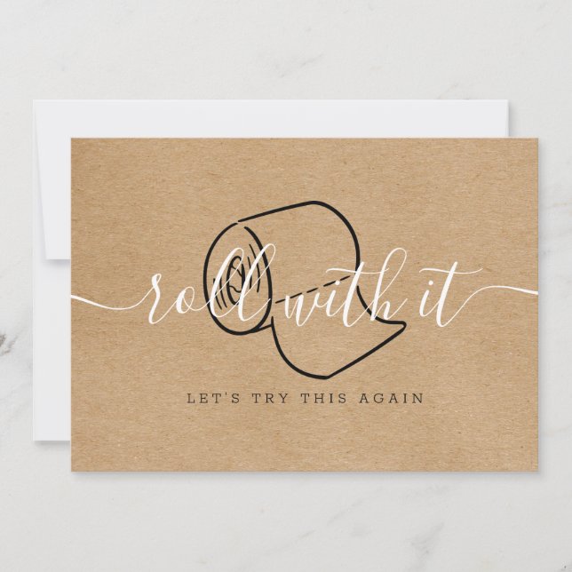 Change the Date Postponed Cancelled Rustic Boho Save The Date (Front)