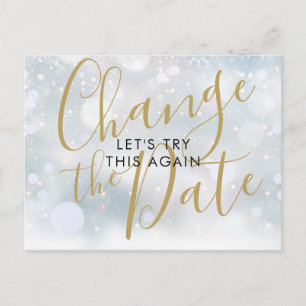 Change the Date Postponed Cancelled Winter Event Postcard