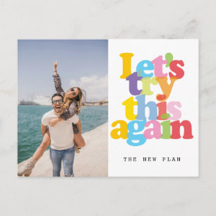 Change The Date Postponed Event Colourful Photo Postcard