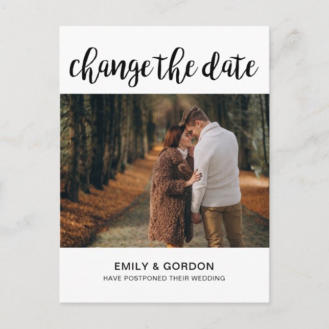 Change the Date Postponed Wedding Announcement (Front)