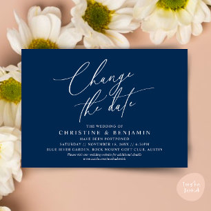 Change the date, Save our new wedding date card