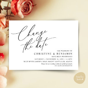 Change the date, Save our new wedding date card