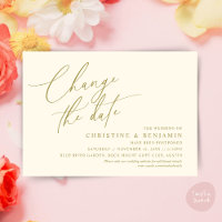 Change the date, Save our new wedding date card