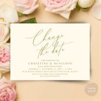 Change the date, Save our new wedding date card