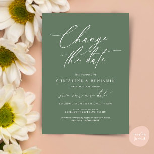 Change the date, Save our new wedding date card