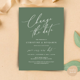 Change the date, Save our new wedding date card