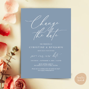 Change the date, Save our new wedding date card