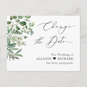 Change the Date Script Simple Elegant Eucalyptus Postcard