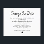 Change the Date Script Simple Minimalist Modern Announcement Postcard<br><div class="desc">Minimalist Change the Date Script Calligraphy Simple Elegant Announcement Postcard</div>