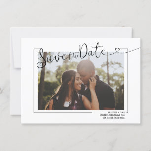 Change The Date Typography Photo Wedding Holiday Card