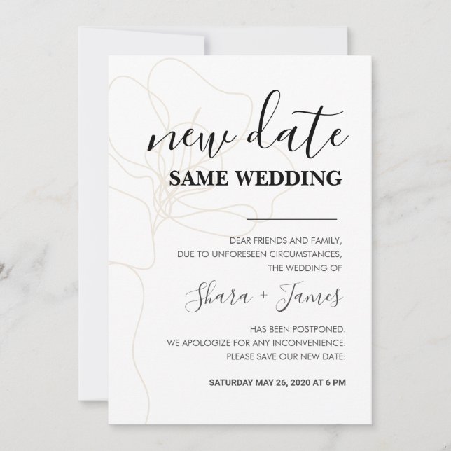 Change The Date Wedding Invitation (Front)