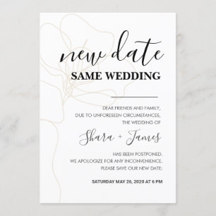 Change The Date Wedding Invitation