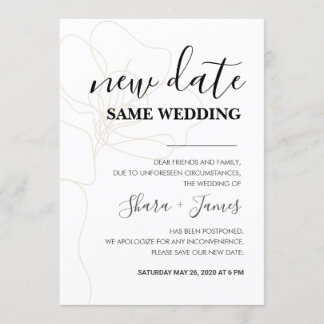 Change The Date Wedding Invitation