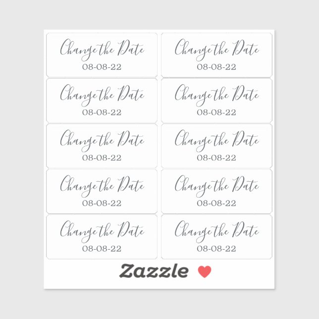 Change the Date Wedding Labels 0.8" x 2" (Sheet)
