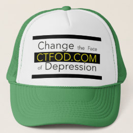 Change the Face of Depression_ CTFOD Banner Green  Trucker Hat