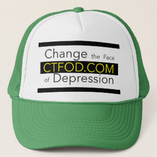 Change the Face of Depression_ CTFOD Banner Green  Trucker Hat