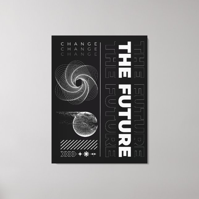 Change the Future Abstract Typography Canvas Print (Front)