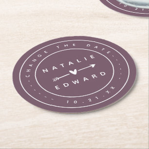 Change the plan wedding cancellation postponement round paper coaster