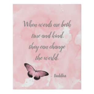 Change the World Buddha Quote Faux Canvas Print