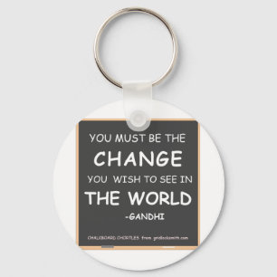 CHANGE THE WORLD-GANDHI KEY RING