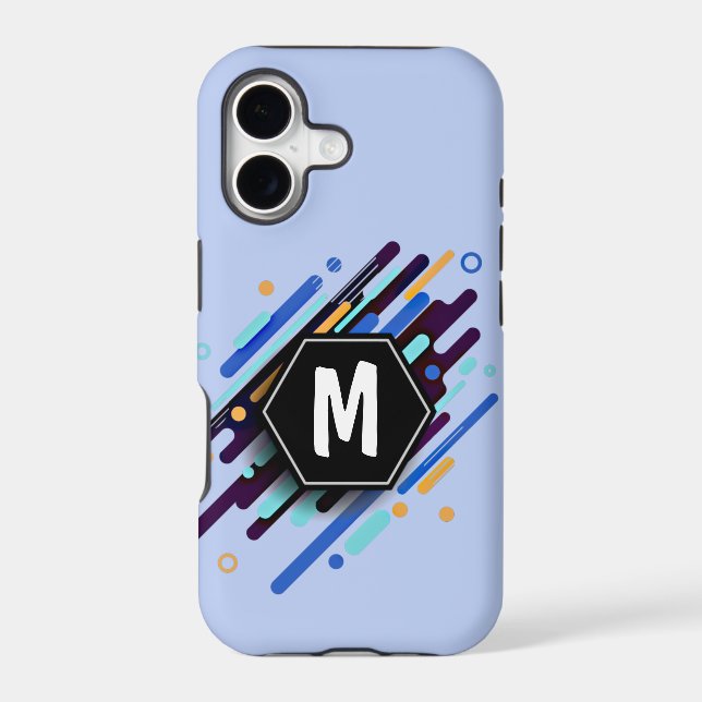 Change To Any Initial, Blue Paint Stripes (Back)