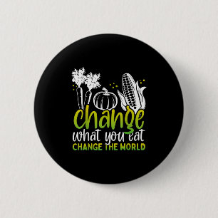 Change What You Eat Funny World Vegan Awareness Da 6 Cm Round Badge
