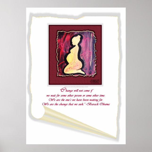 “Change will not come…” Barack Obama Quote Poster (Front)