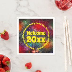 Change Year Edit Text Add Name New Year 20xx  Napkin