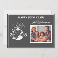 Change Year Happy New Year's 4 Photo Clock Card