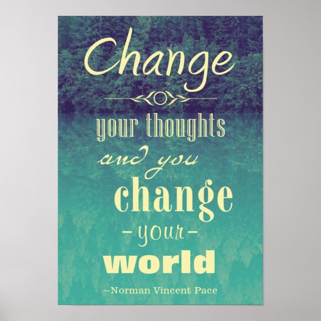 Change your thoughts Motivational Poster (Front)