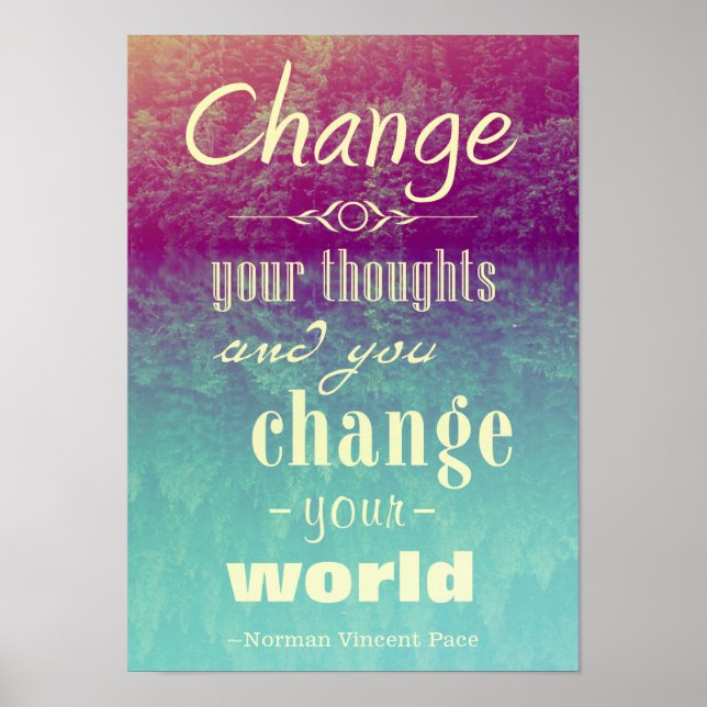 Change your thoughts Motivational Poster (Front)