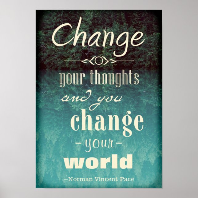 Change your thoughts Motivational Poster (Front)