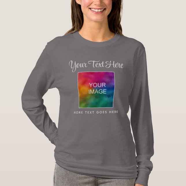 Changeable Colour Text Image Womens Script Templat T-Shirt (Front)