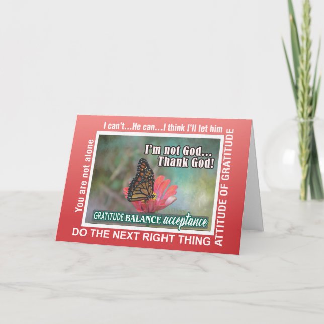  changeable date anniversary recovery slogan card (Front)