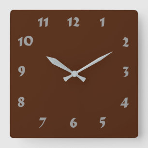 Changeable Numbered Brown Clock