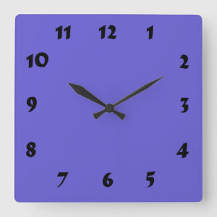 Changeable Numbered Cornflower Blue Clock