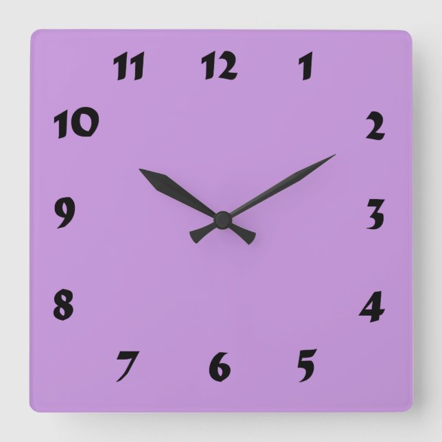 Changeable Numbered Pastel Lavender Clock (Front)